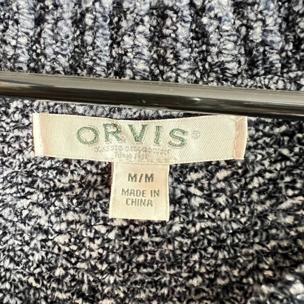 Orvis Ladies Chenille Tunic Sweater Heathered Blue Size Medium - Picture 3 of 8